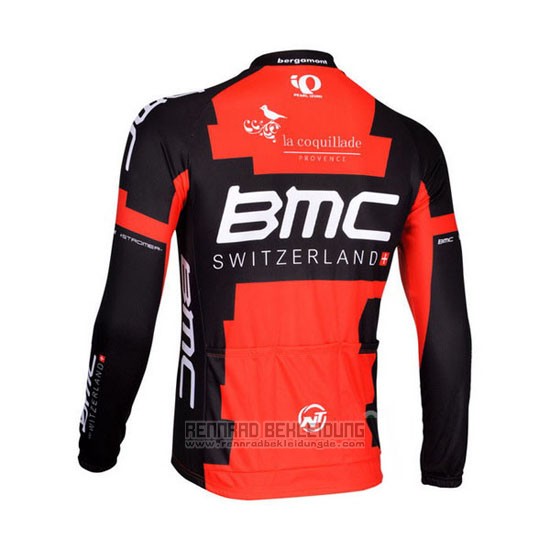 2013 Fahrradbekleidung BMC Shwarz und Rot Trikot Langarm und Tragerhose